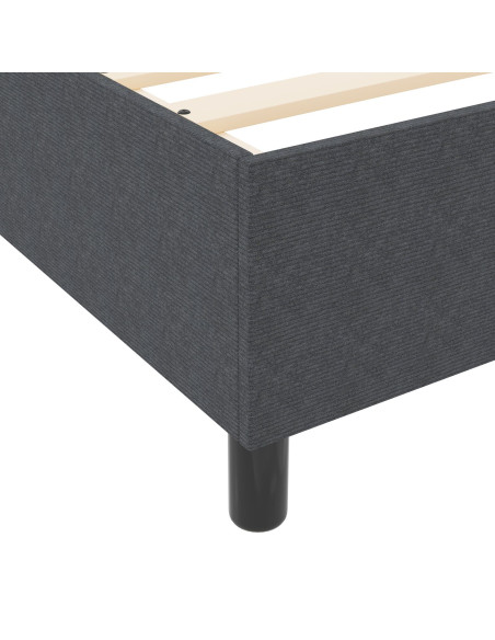 Letto Box Spring con Materasso Grigio Scuro 140x200 cm Tessuto in Velluto a Coste