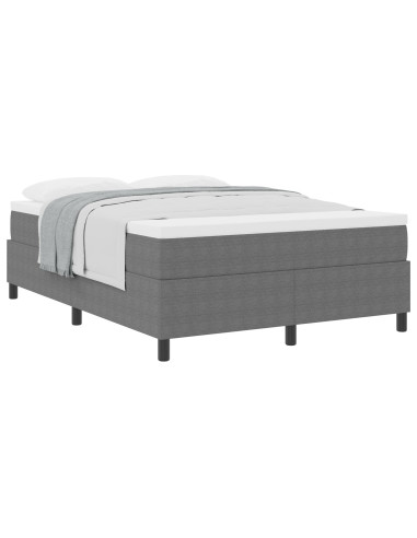 Letto a molle Grigio chiaro e bianco 140 x 200 cm