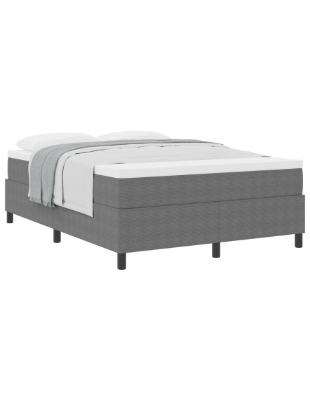 Letto a Box Spring con Materasso Grigio Chiaro 140x200 cm Tessuto in Corduroy