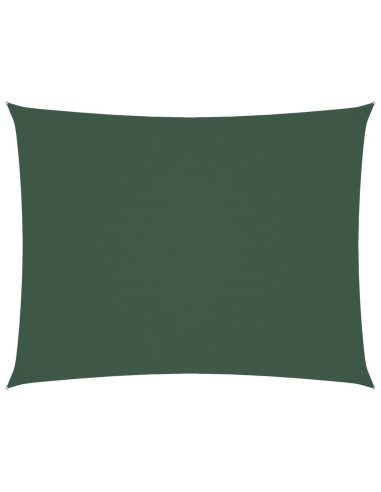 Parasole a Vela Oxford Rettangolare 6x7 m Verde Scuro