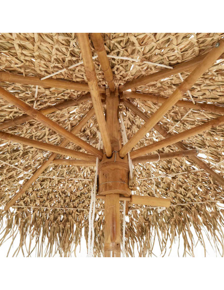 Ombrello Tiki con Baldacchino a Foglia di Banana 150 cm Bambù