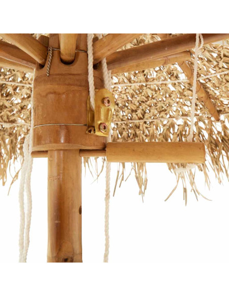 Ombrello Tiki con Baldacchino a Foglia di Banana 150 cm Bambù