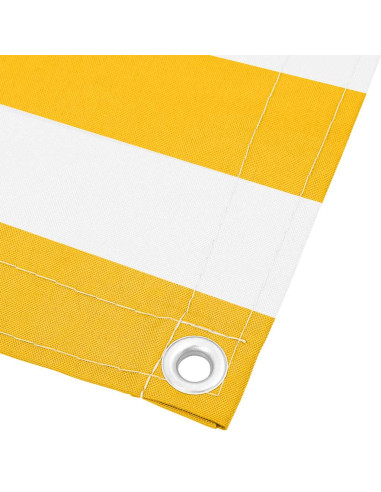 Paravento per Balcone Striscia Gialla e Bianca 120x700 cm