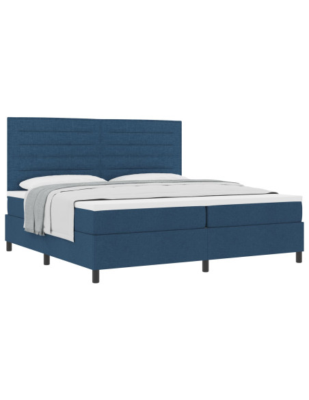 Letto con Materasso  Blu Navy Tessuto 200 x 200 cm Materasso Letto
