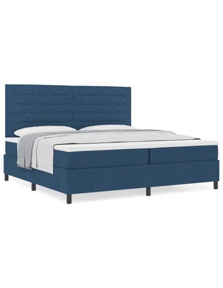 Letto con Materasso  Blu Navy Tessuto 200 x 200 cm Materasso Letto