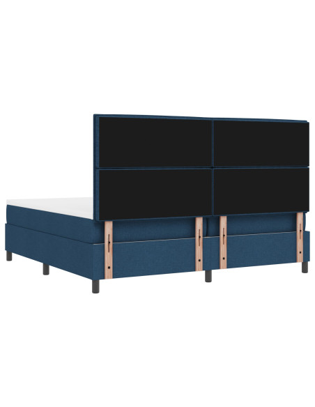 Letto con Materasso  Blu Navy Tessuto 200 x 200 cm Materasso Letto