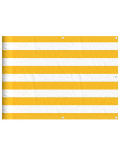 Paravento per Balcone Striscia Gialla e Bianca 75x800 cm 2