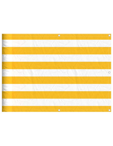 Paravento per Balcone Striscia Gialla e Bianca 75x800 cm