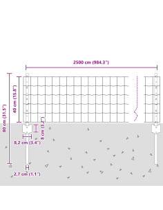 Recinzione con Posto Argento 1 x 25 m Acciaio 2