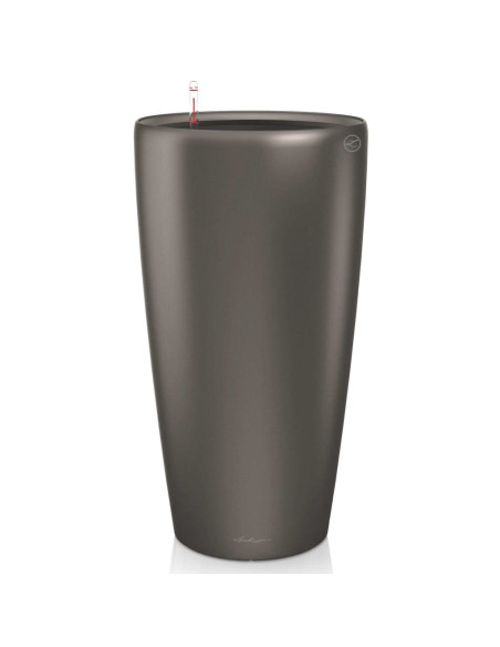 LECHUZA Vaso Fioriera Rondo 40 ALL-IN-ONE Carbone Metallizzato 15743