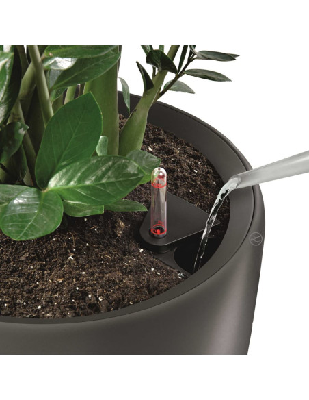 LECHUZA Vaso Fioriera Rondo 40 ALL-IN-ONE Carbone Metallizzato 15743