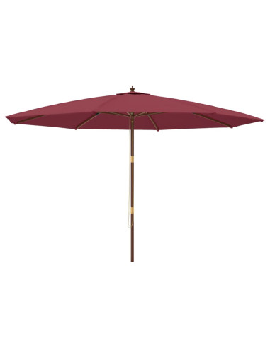 Ombrellone da Giardino con Palo Legno Rosso Bordeaux 400x273 cm