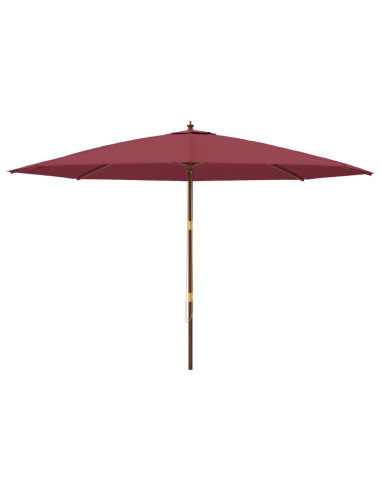 Ombrellone da Giardino con Palo Legno Rosso Bordeaux 400x273 cm