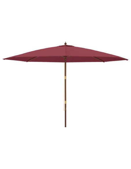 Ombrellone da Giardino con Palo Legno Rosso Bordeaux 400x273 cm