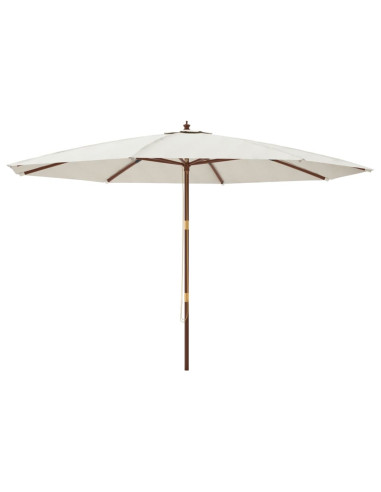 Ombrellone da Giardino con Palo in Legno Sabbia 400x273 cm