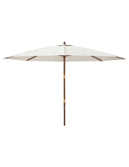 Ombrellone da Giardino con Palo in Legno Sabbia 400x273 cm