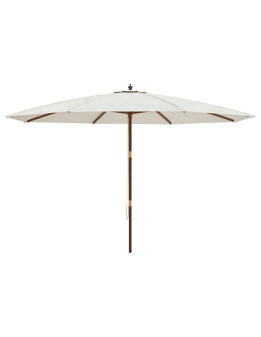 Ombrellone da Giardino con Palo in Legno Sabbia 400x273 cm