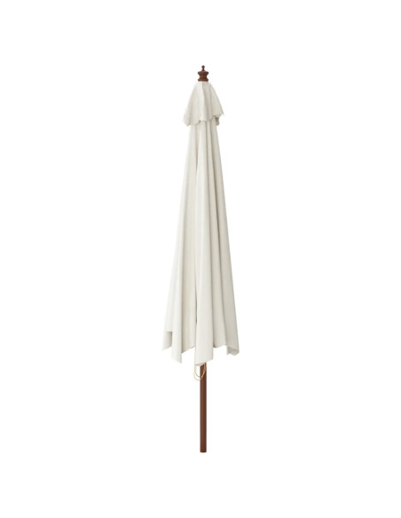 Ombrellone da Giardino con Palo in Legno Sabbia 400x273 cm