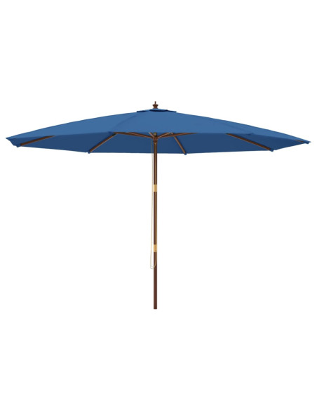 Ombrellone da Giardino con Palo in Legno Azzurro 400x273 cm