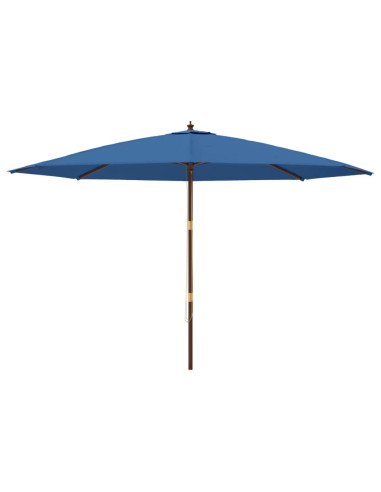 Ombrellone da Giardino con Palo in Legno Azzurro 400x273 cm