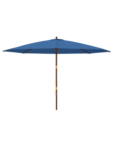 Ombrellone da Giardino con Palo in Legno Azzurro 400x273 cm