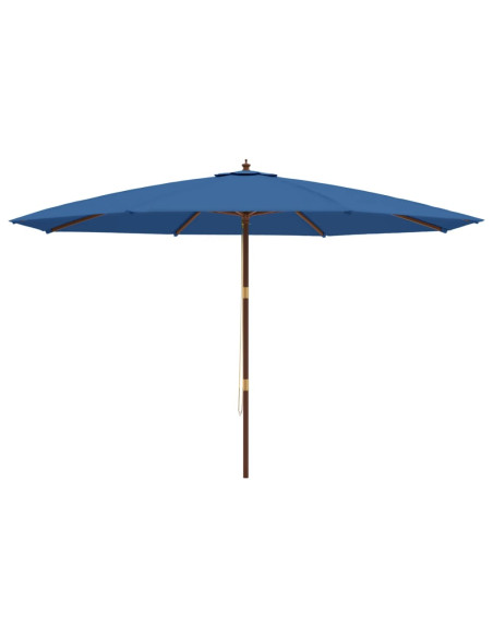 Ombrellone da Giardino con Palo in Legno Azzurro 400x273 cm