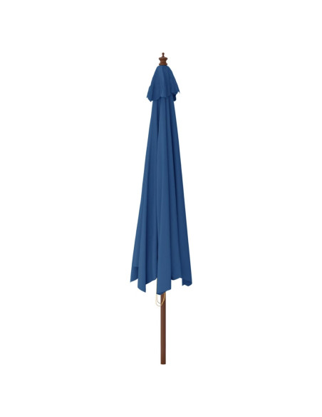 Ombrellone da Giardino con Palo in Legno Azzurro 400x273 cm