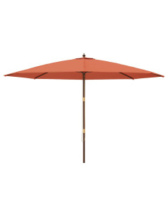Ombrellone da Giardino con Palo in Legno Terracotta 400x273 cm 2