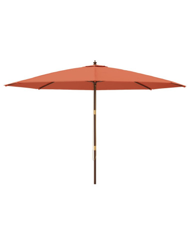 Ombrellone da Giardino con Palo in Legno Terracotta 400x273 cm