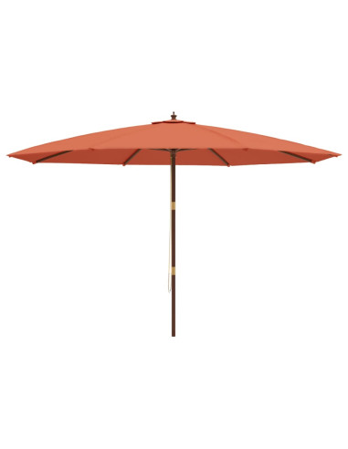 Ombrellone da Giardino con Palo in Legno Terracotta 400x273 cm