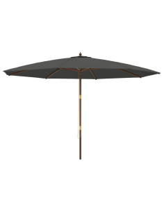 Ombrellone da Giardino con Palo in Legno Antracite 400x273 cm 2