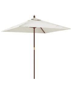 Ombrellone da Giardino con Palo in Legno Sabbia 198x198x231 cm 2