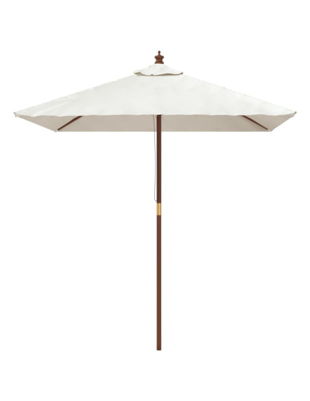 Ombrellone da Giardino con Palo in Legno Sabbia 198x198x231 cm