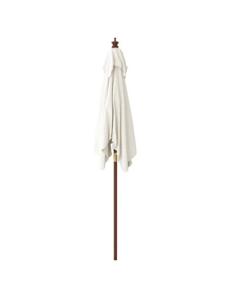 Ombrellone da Giardino con Palo in Legno Sabbia 198x198x231 cm