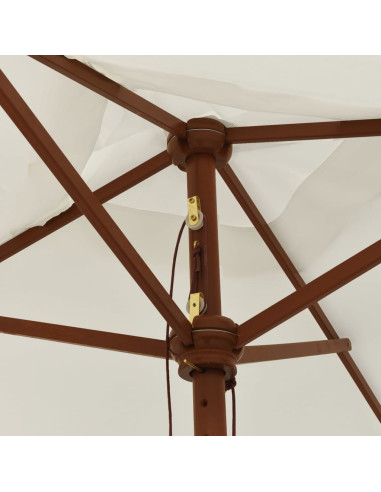 Ombrellone da Giardino con Palo in Legno Sabbia 198x198x231 cm