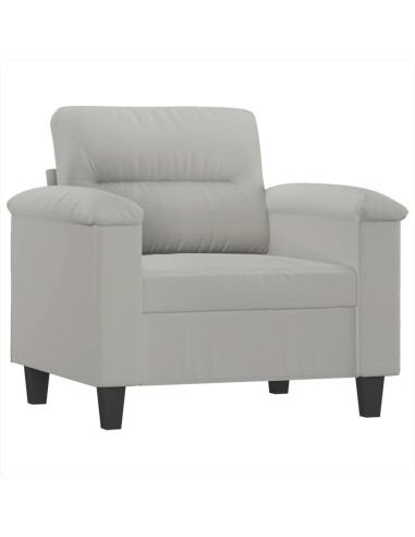 Set Divani 4 pz con Cuscini Grigio Chiaro in Tessuto Microfibra