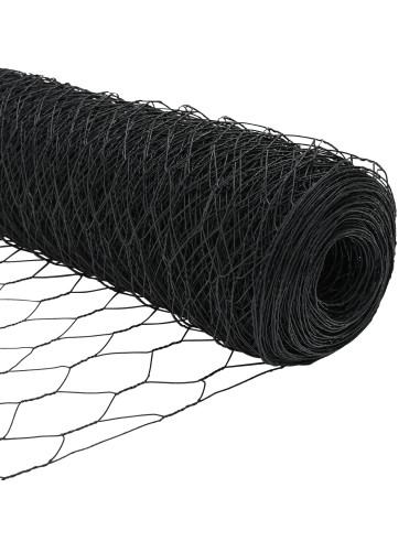 Recinzione con Posto Grigio 0,6 x 25 m Acciaio e PVC