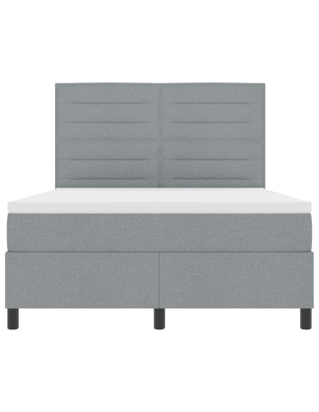 Struttura Letto  con Materasso Grigio Chiaro Tessuto 140 x 200 cm