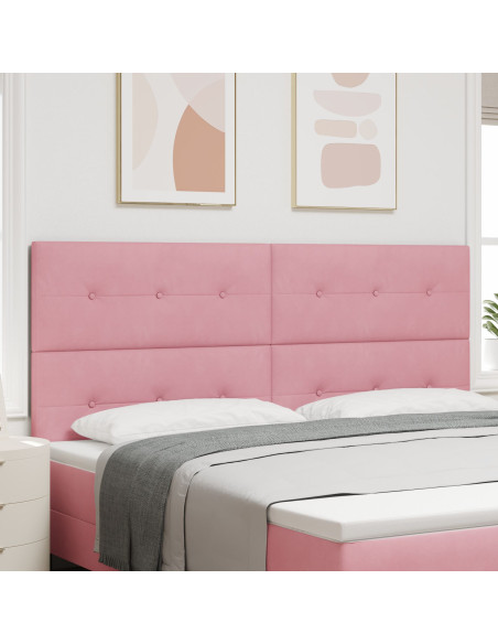 Testiera con testiera Rosa 200 cm Pelle Sintetica