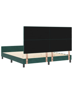 Letto a molle con testiera Verde Scuro 180 x 200 cm Velluto 2