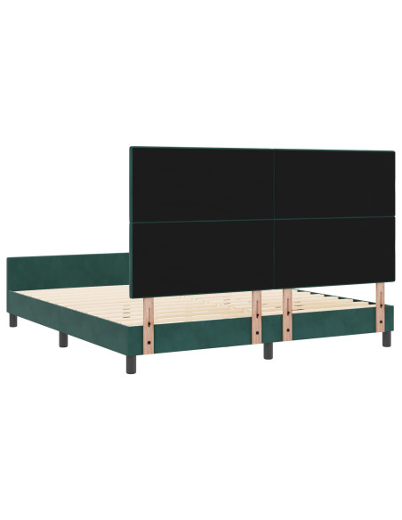 Letto a molle con testiera Verde Scuro 180 x 200 cm Velluto