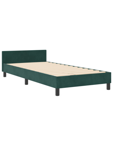 Letto a molle con testiera Verde Scuro 180 x 200 cm Velluto