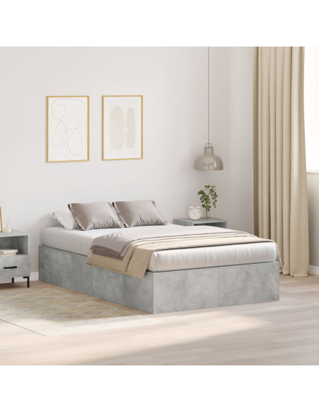 Struttura letto con contenitore Grigio cemento 120 x 200 cm