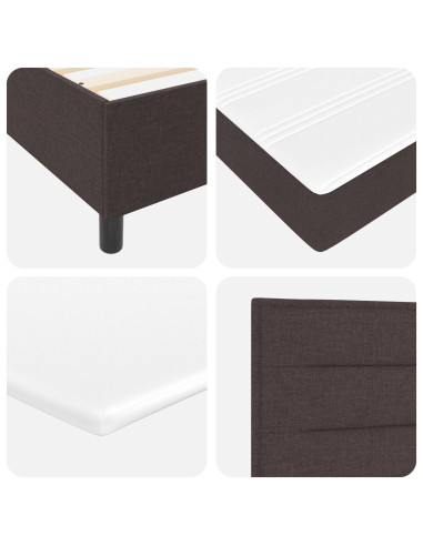 Letto a molle con materasso Marrone Scuro 90 x 200 cm Tessuto