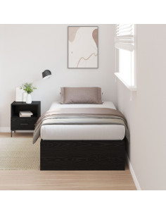 Struttura letto con contenitore Rovere Nero 80 x 200 cm