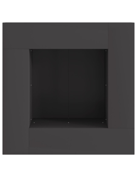 Focolare Square  Nero 60x60x30 cm Acciaio