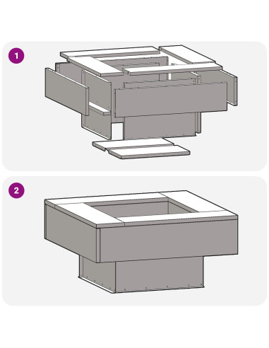 Focolare Nero 60 x 60 x 30 cm Acciaio