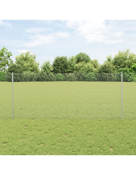 Recinzione in Filo Saldato  con 44 Post U Argento 1x50 m Acciaio