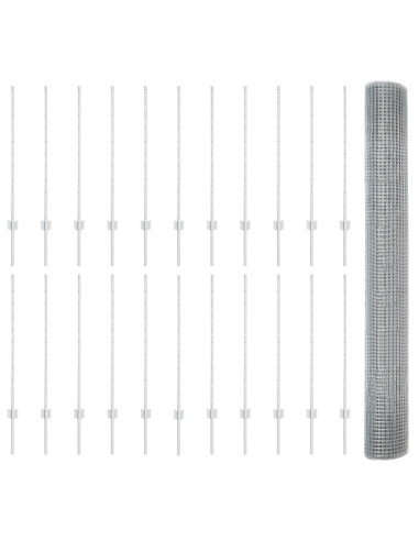 Recinzione con Posto Argento 1 x 50 m Acciaio