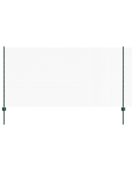 Pali di Recinzione  11 pezzi U-Channel Verde 120 cm Acciaio, Recinzione Esagonale  Verde 1,2x100 m Acciaio